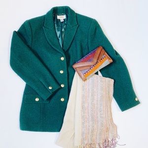 EUC Vintage Emerald Green Wool Coat